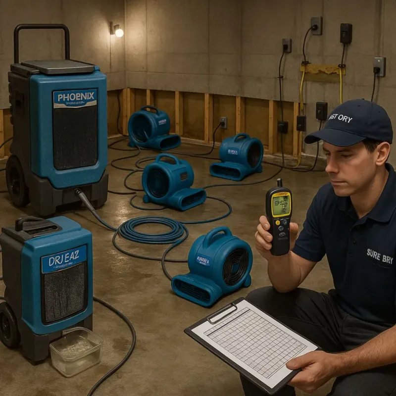 Structural Drying and Dehumidification process in Pompton Lakes, NJ